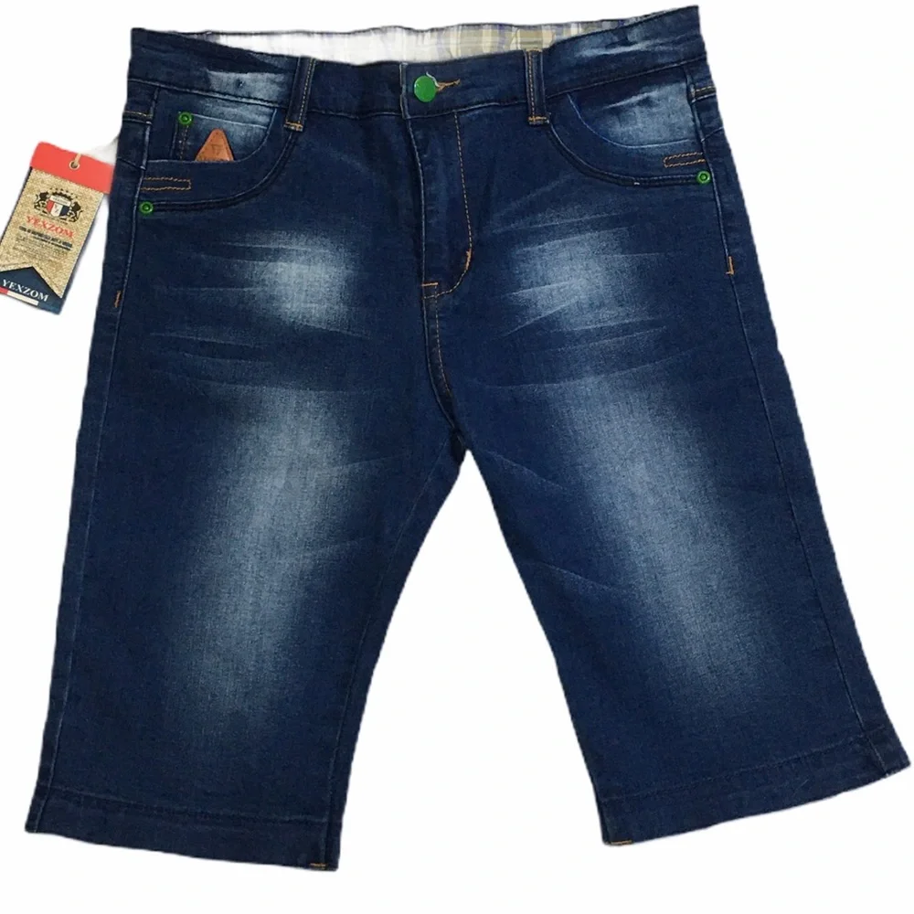 YZ Dark Blue Denim Wash Jean Shorts Capri Pants - Picture 1 of 10